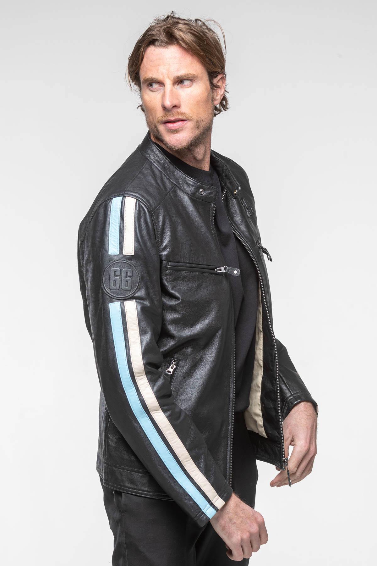 Black leather jacket licensed by 24 Hours of Le Mans - Image n°2