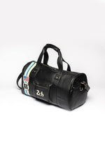 Black leather racing duffel bag - Image n°2