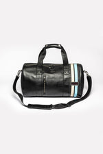 Black leather racing duffel bag - Image n°3