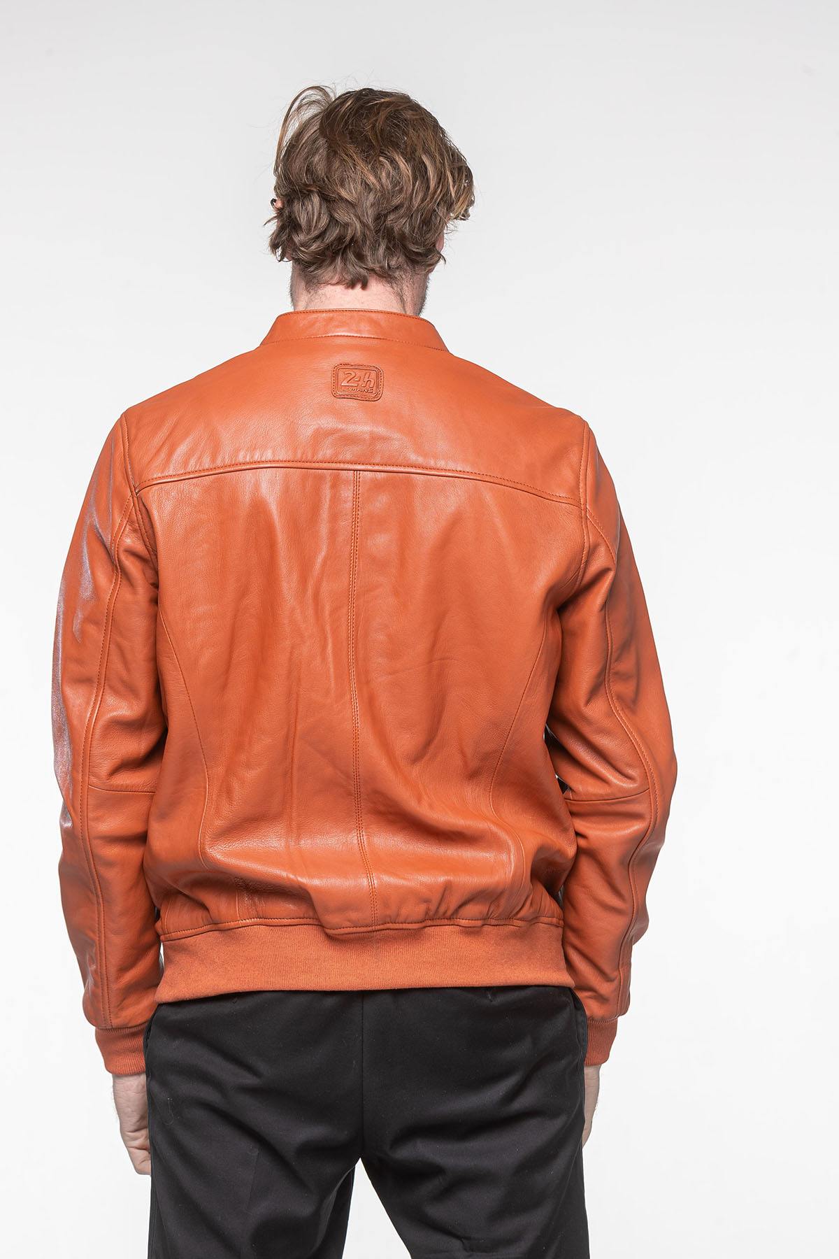 24h Le Mans 66 jacket in rust orange leather - Image n°3