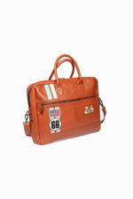 Le Mans 66 orange leather shoulder bag - Image n°2