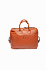 Le Mans 66 orange leather shoulder bag - Image n°3