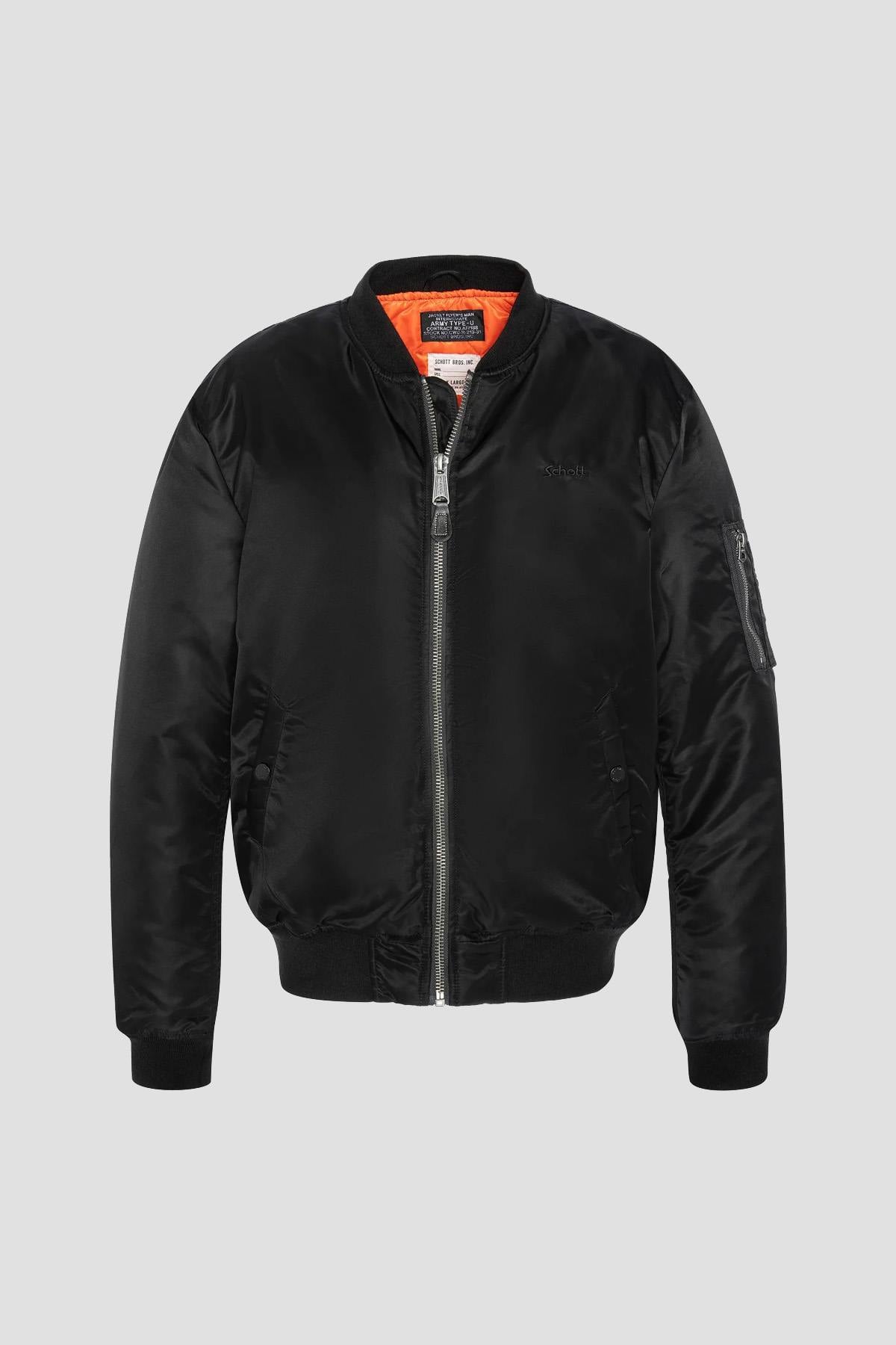 Black nylon bomber jacket - Image n°1