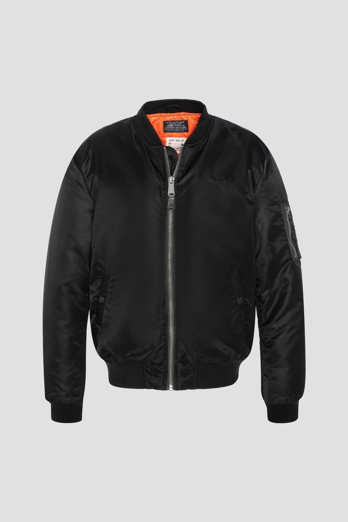 Black nylon bomber jacket - Image n°1