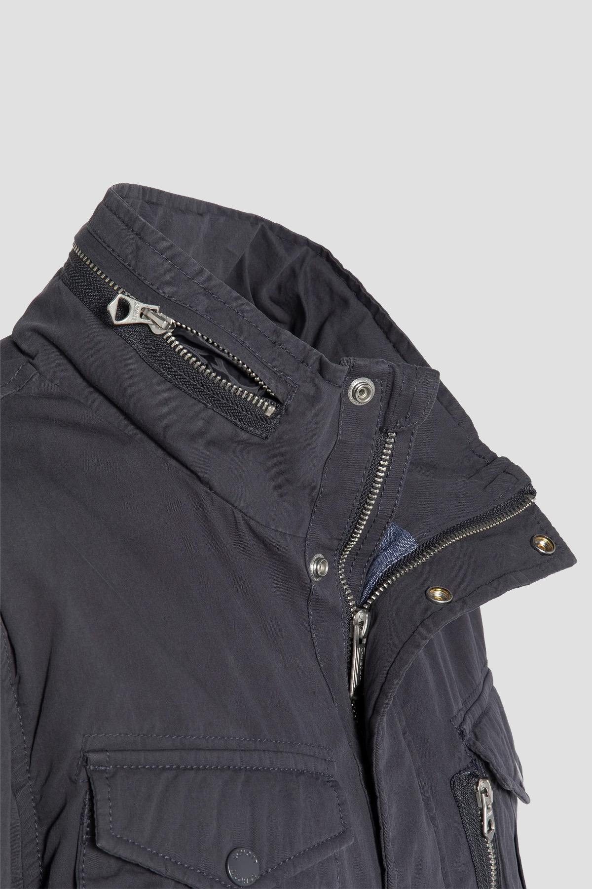 Navy blue cotton military jacket - Image n°2