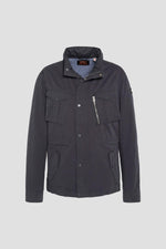 Navy blue cotton military jacket - Image n°4
