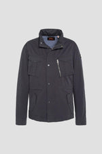 Navy blue cotton military jacket - Image n°4