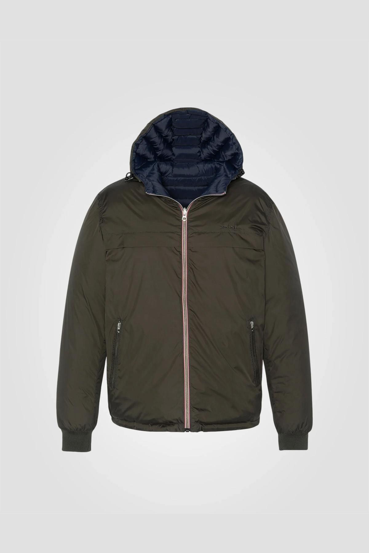Reversible blue/khaki puffer jacket - Image n°2