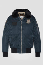 Navy blue nylon B-15 bomber jacket - Image n°1