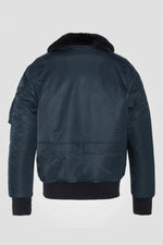 Navy blue nylon B-15 bomber jacket - Image n°3