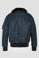 Navy blue nylon B-15 bomber jacket - Image n°3