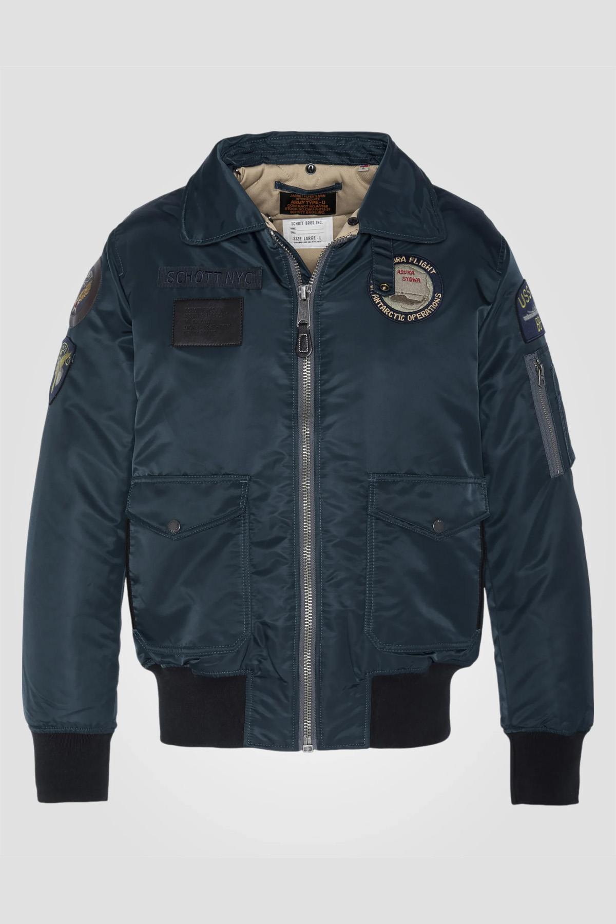 Navy blue nylon B-15 bomber jacket - Image n°2