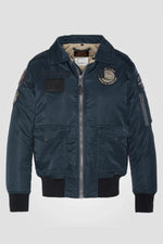 Navy blue nylon B-15 bomber jacket - Image n°2