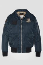 Navy blue nylon B-15 bomber jacket - Image n°2