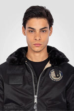 Black recycled nylon B-15 bomber jacket - Image n°5
