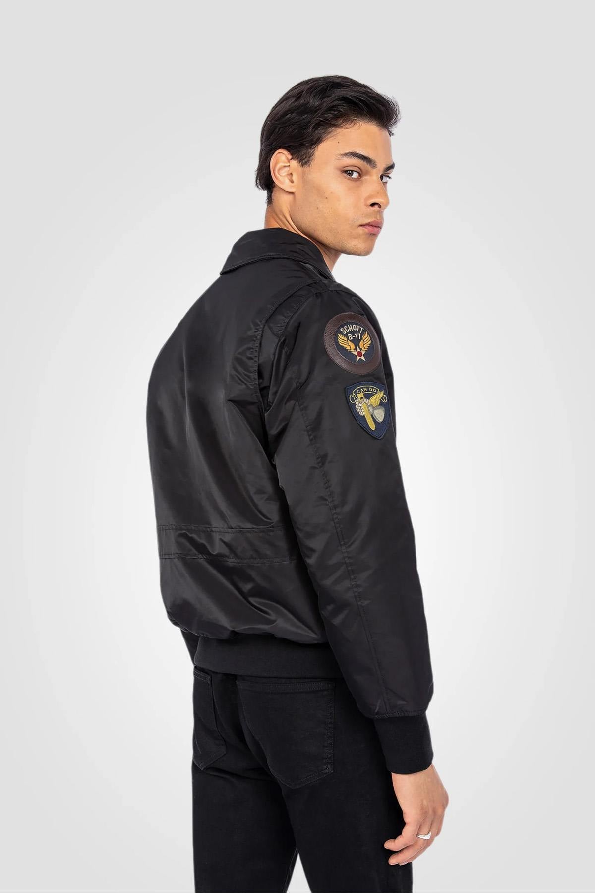 Black recycled nylon B-15 bomber jacket - Image n°6