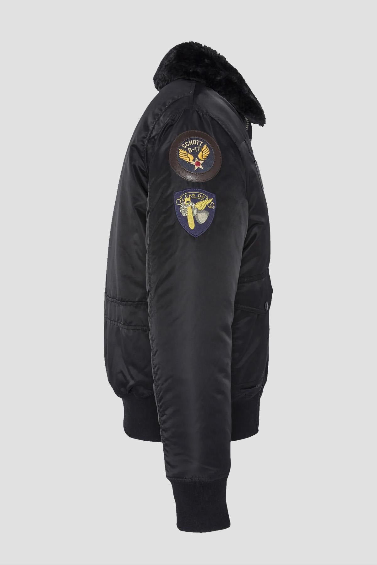 Black recycled nylon B-15 bomber jacket - Image n°8