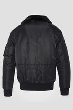 Black recycled nylon B-15 bomber jacket - Image n°9