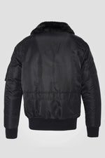 Black recycled nylon B-15 bomber jacket - Image n°9