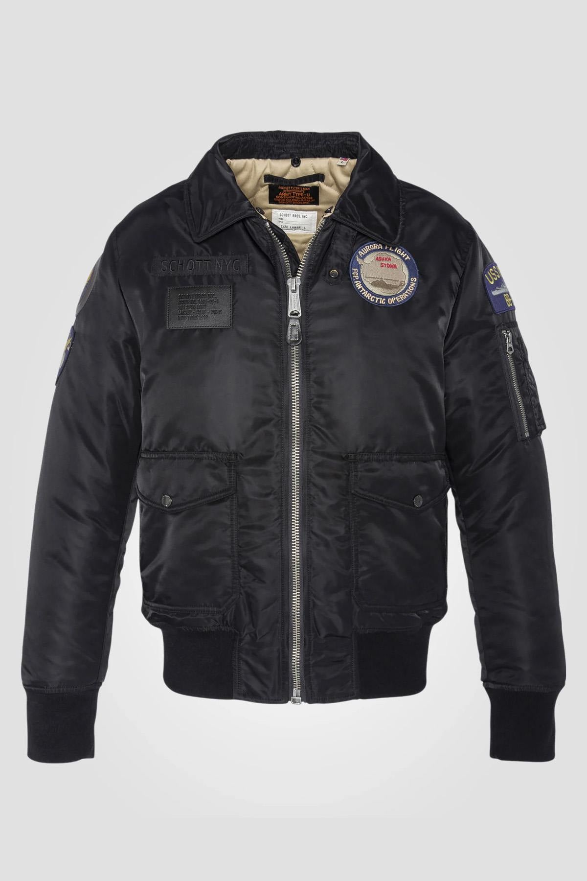 Black recycled nylon B-15 bomber jacket - Image n°2