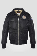 Black recycled nylon B-15 bomber jacket - Image n°2