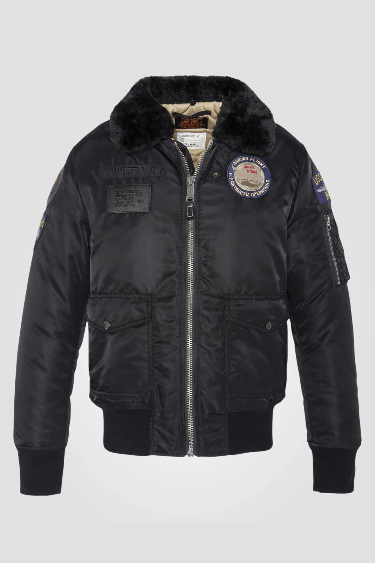 Black recycled nylon B-15 bomber jacket - Image n°10