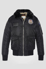 Black recycled nylon B-15 bomber jacket - Image n°10