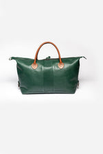 Steve McQueen travel bag in pine green leather - Image n°3