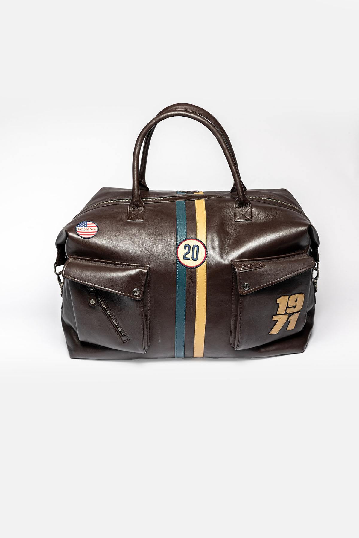 Vintage brown leather bag Steve McQueen - Image n°1