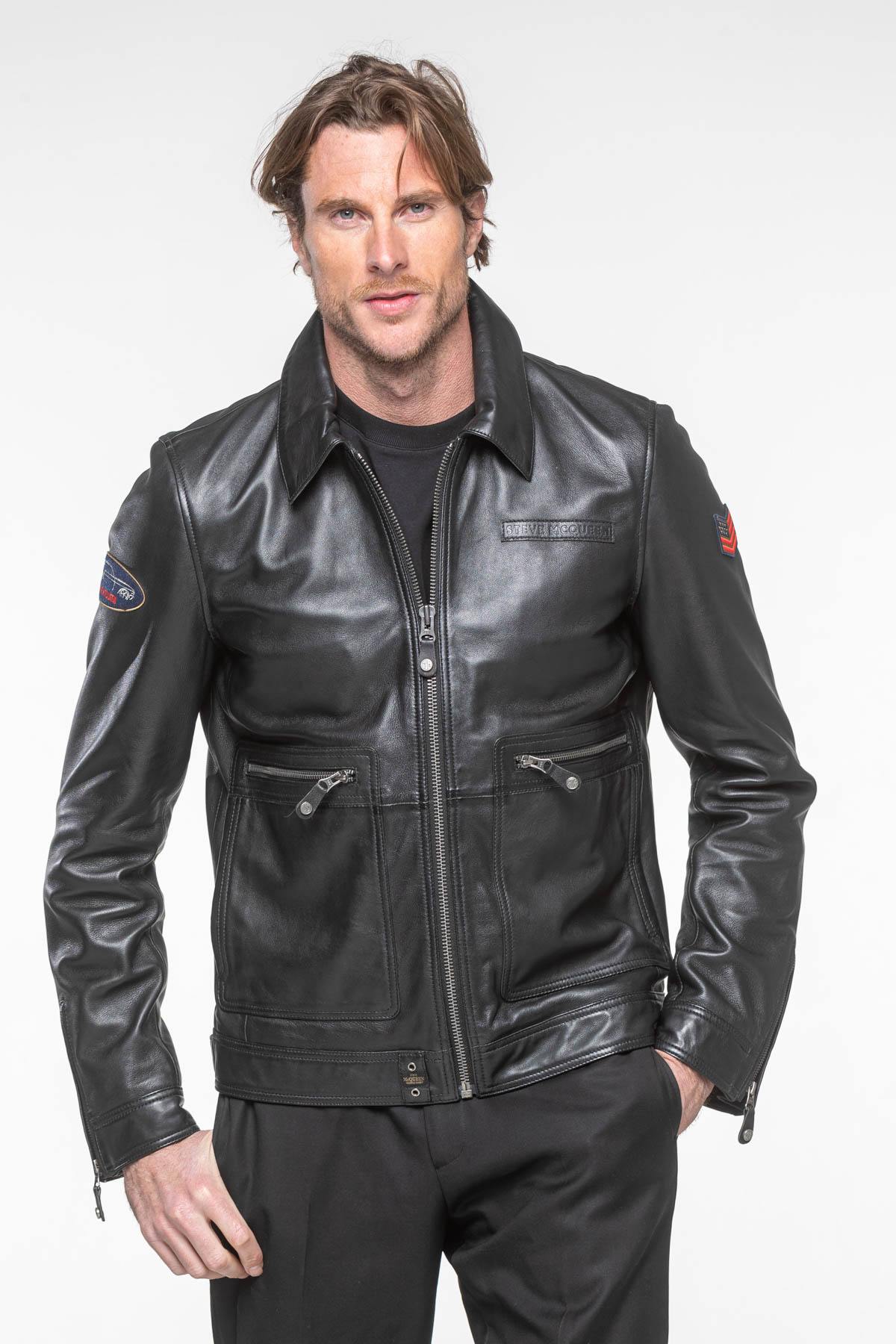 Steve McQueen black leather jacket - Image n°1
