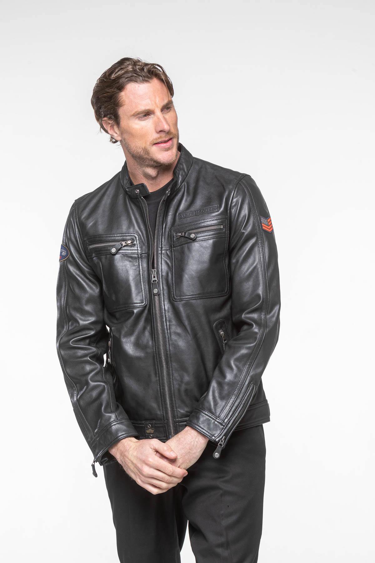 Steve McQueen black leather jacket - Image n°3