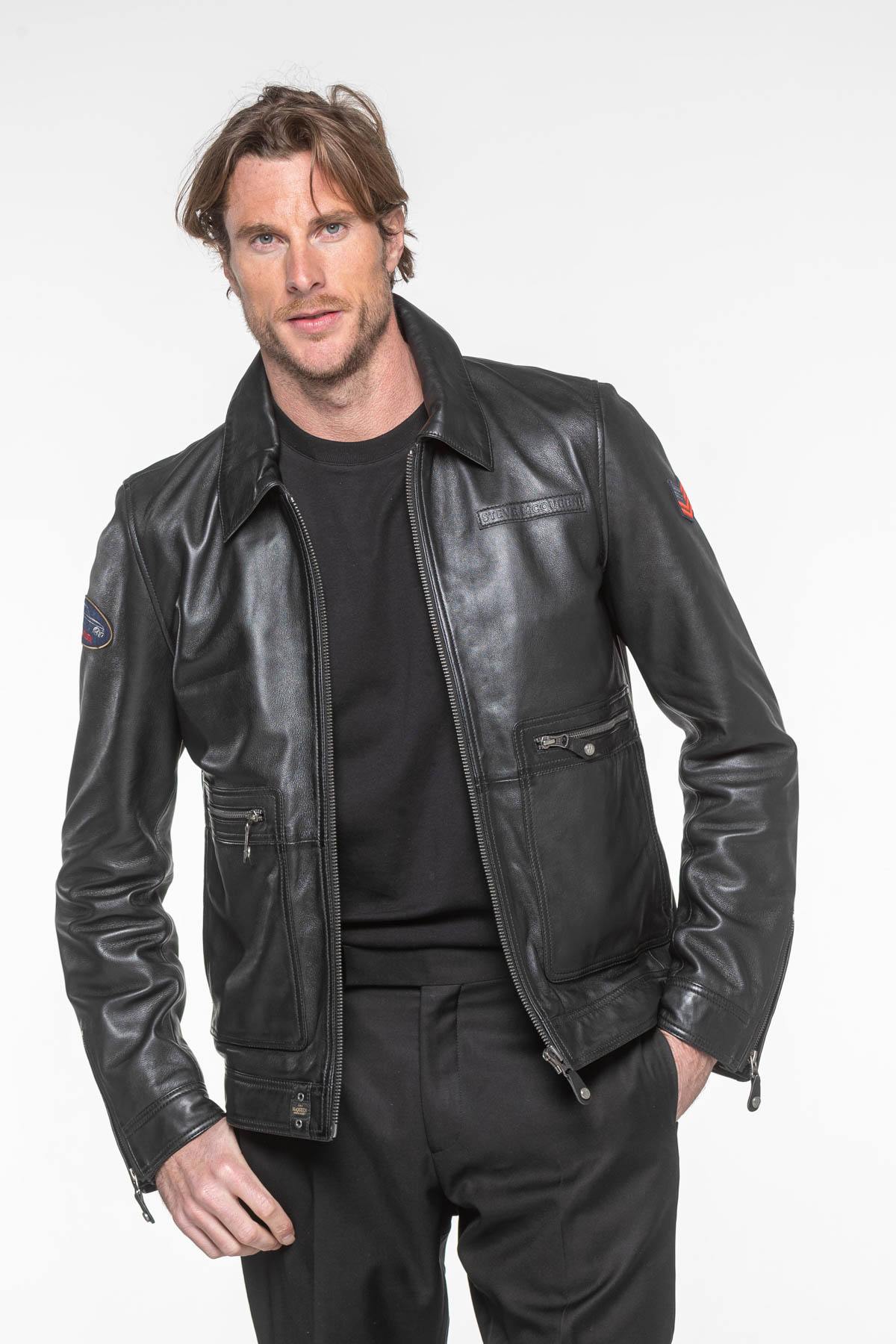 Steve McQueen black leather jacket - Image n°5