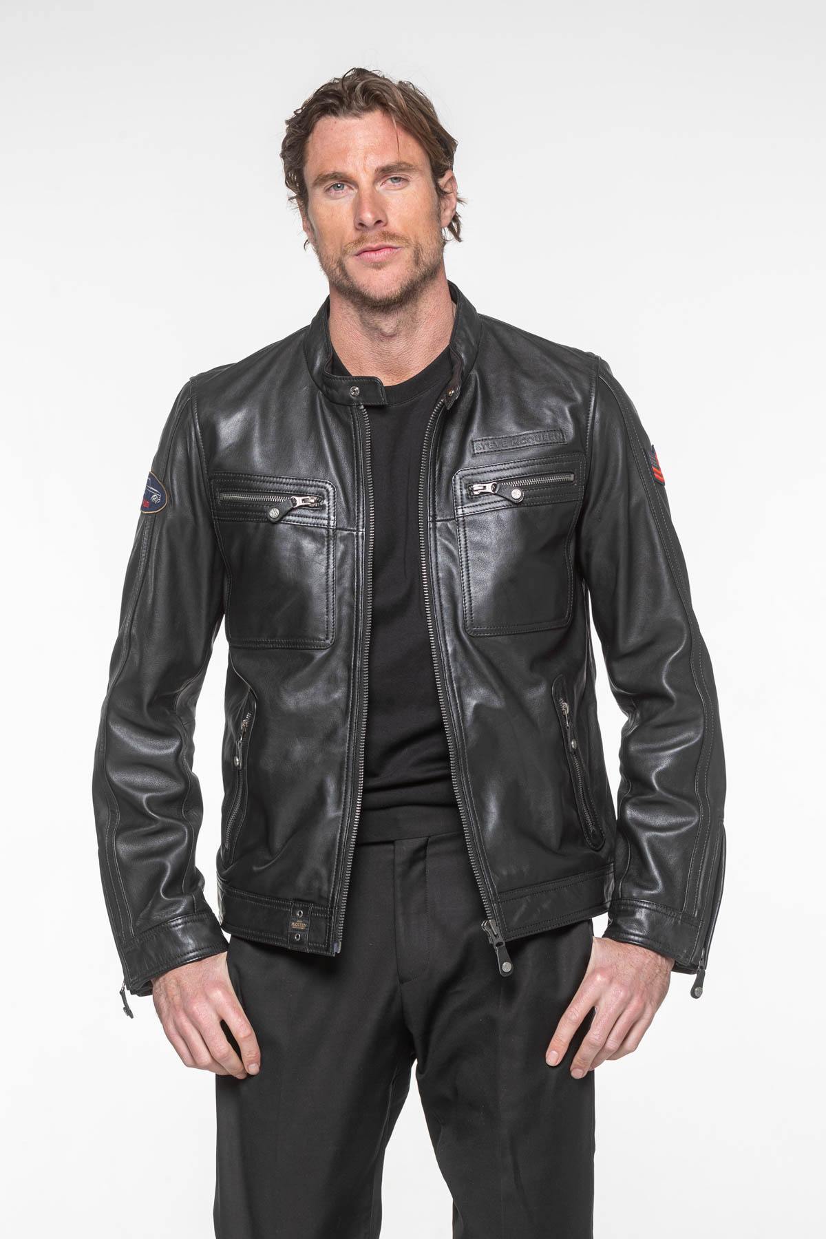 Steve McQueen black leather jacket - Image n°2