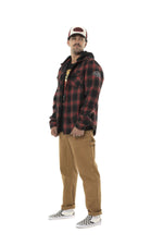 Red and black lumberjack overshirt - Image n°3