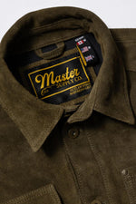 Men's Olive Velvet-Look Cowhide Jacket - Image n°4