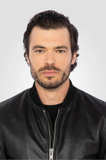 Black lambskin MA-1 bomber jacket - Image n°5