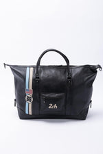 Large black leather travel bag Le Mans 66 - Image n°1