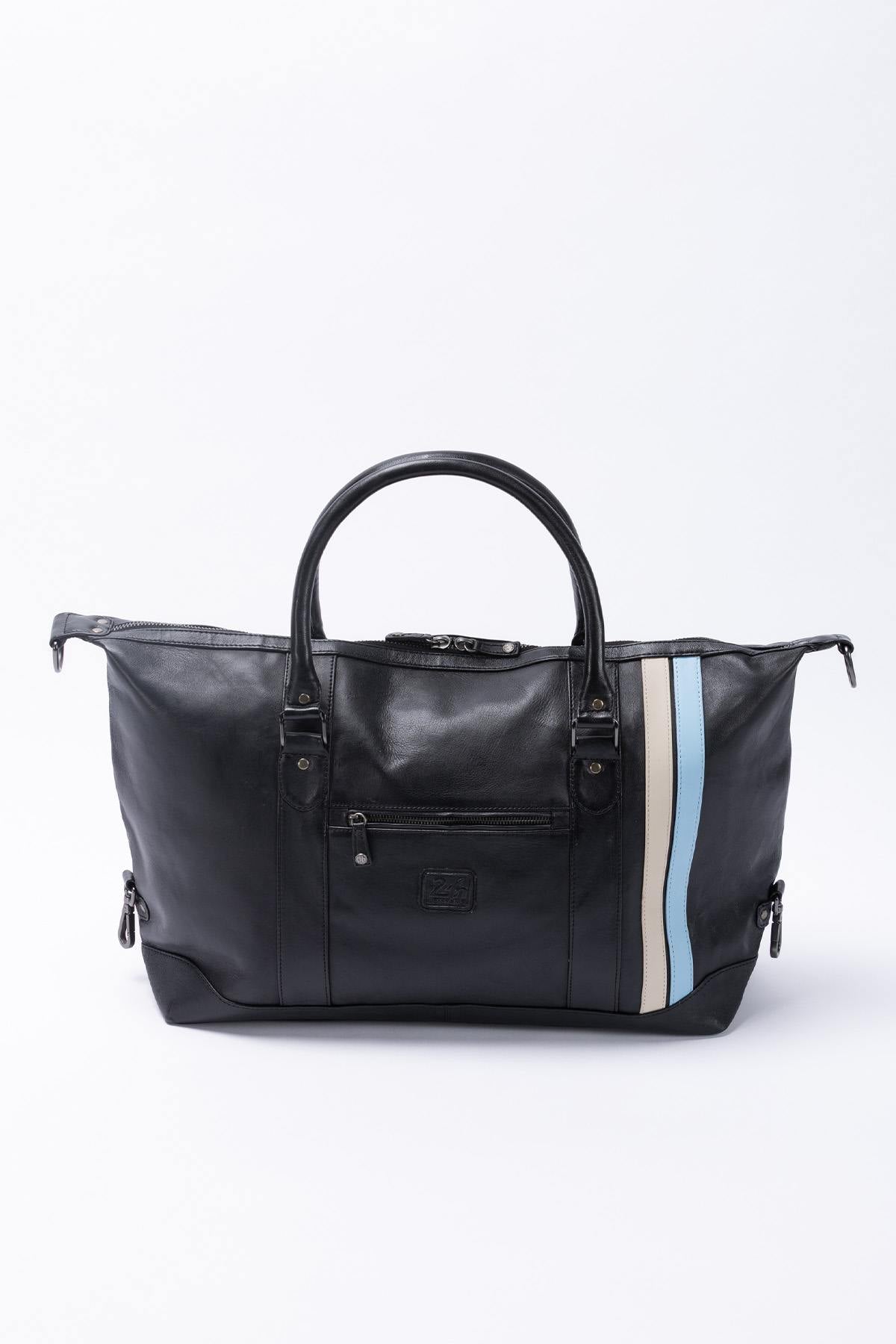 Le Mans 66 Black Leather Travel Bag - Image n°3