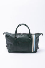 Vintage green leather travel bag Le Mans 66 - Image n°3