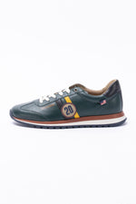 Green leather racing sneakers - Image n°6