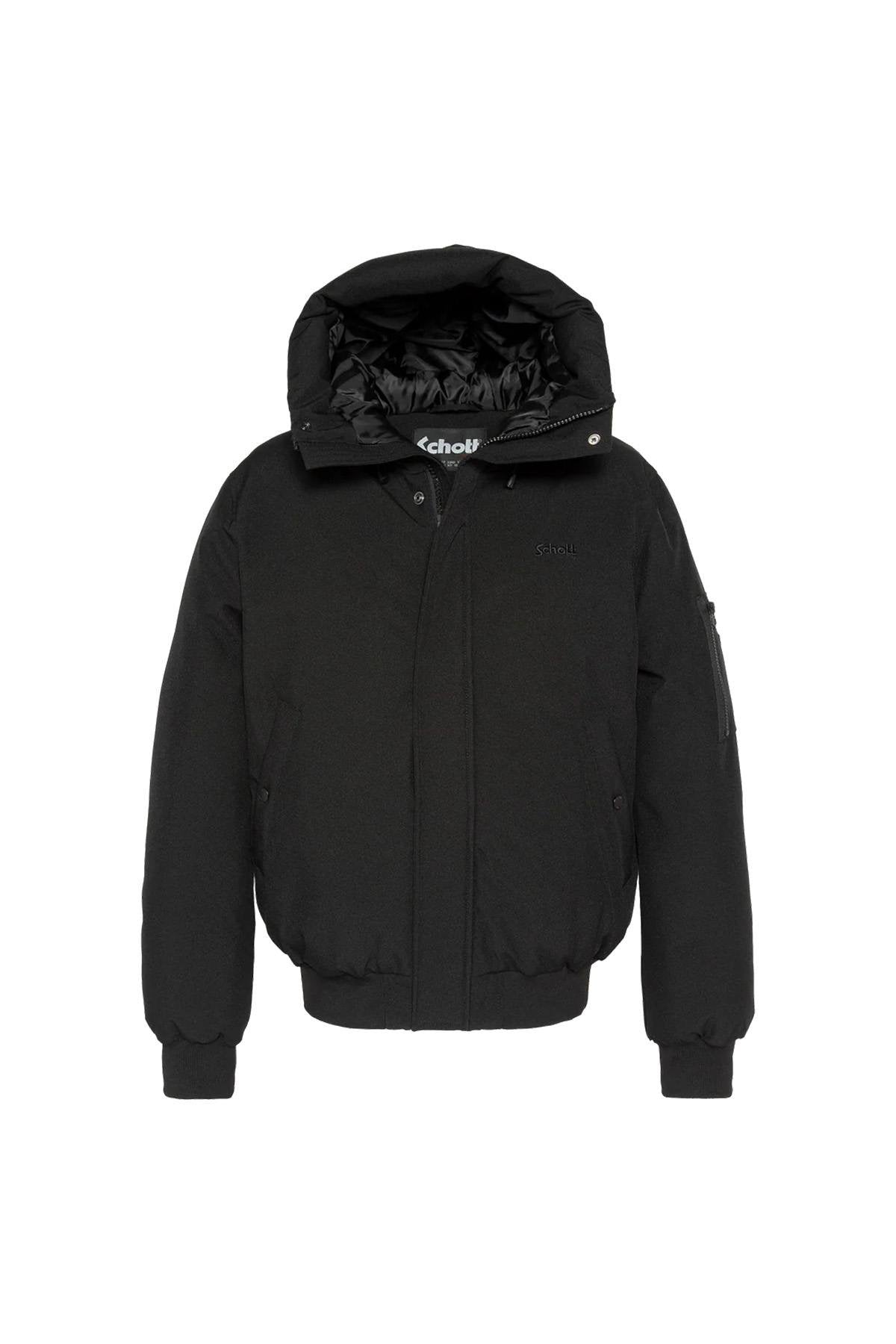 Black polyester hooded jacket - Image n°1