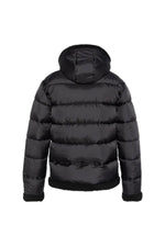 Black bomber-style textile down jacket - Image n°9
