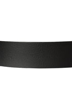 Black buffalo leather belt with engraved buckle - Image n°3