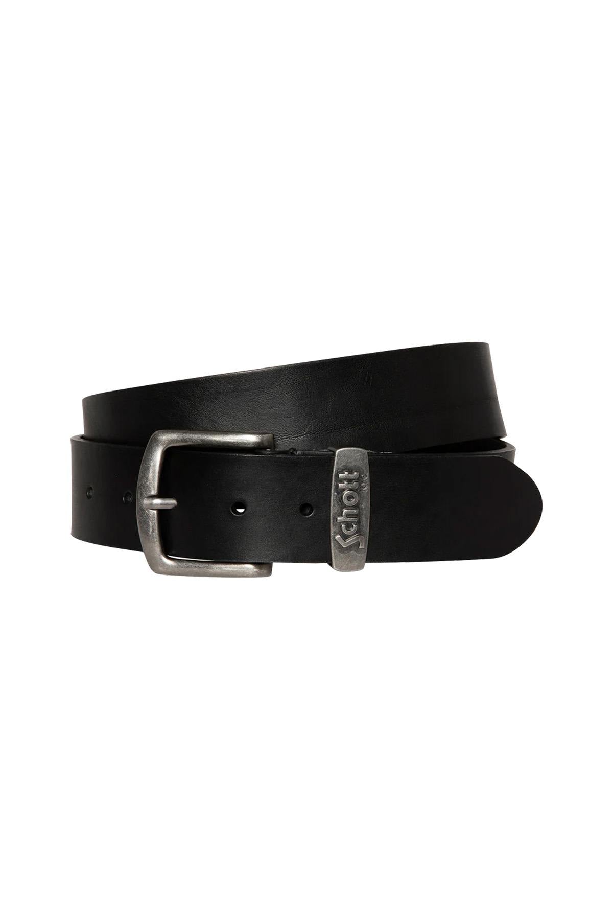 Black cowhide leather belt - Image n°1