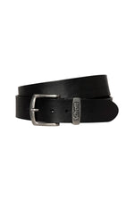 Black cowhide leather belt - Image n°1