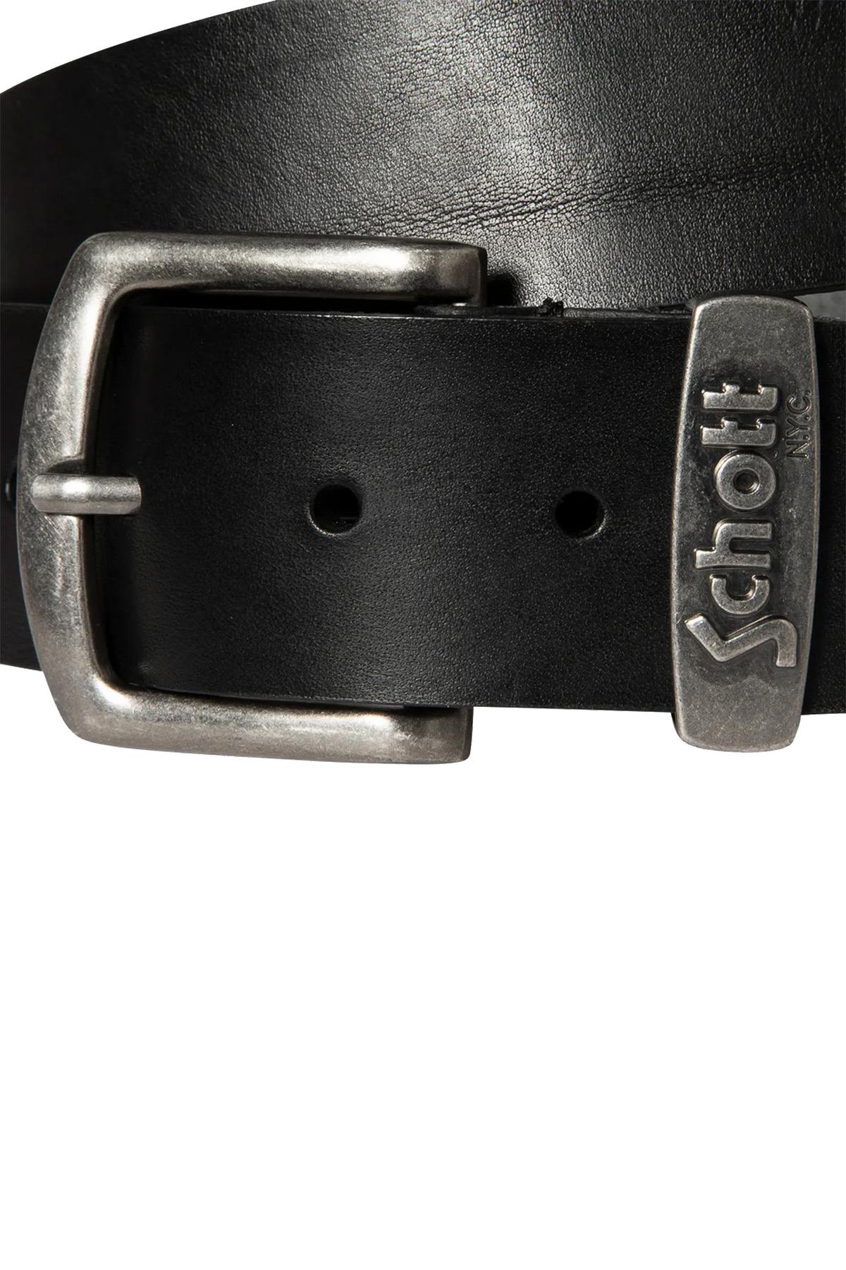 Black cowhide leather belt - Image n°2