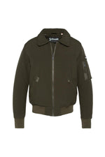 Khaki and brown textile pilot jacket - Image n°5