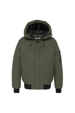 Khaki hooded jacket with drawstrings - Image n°7