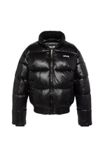 Black nylon down jacket with removable hood - Image n°8
