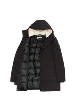 Black multi-pocket hooded parka - Image n°3